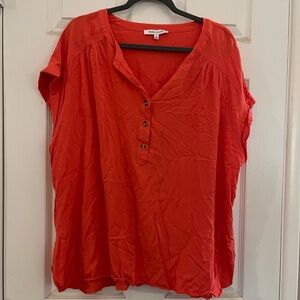 Rose & Olive Orange Short Sleeve Blouse